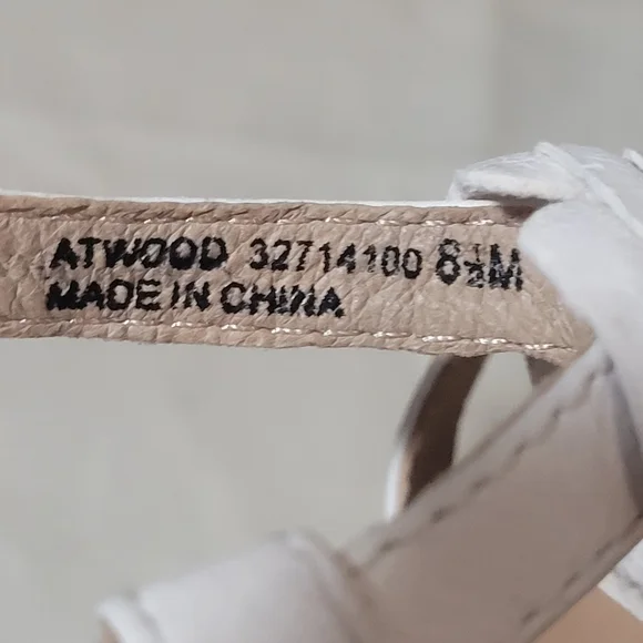 NAYA White Leather Sandals with Flower Detail and Block Heel Size 8.5 - Picture 6 of 7